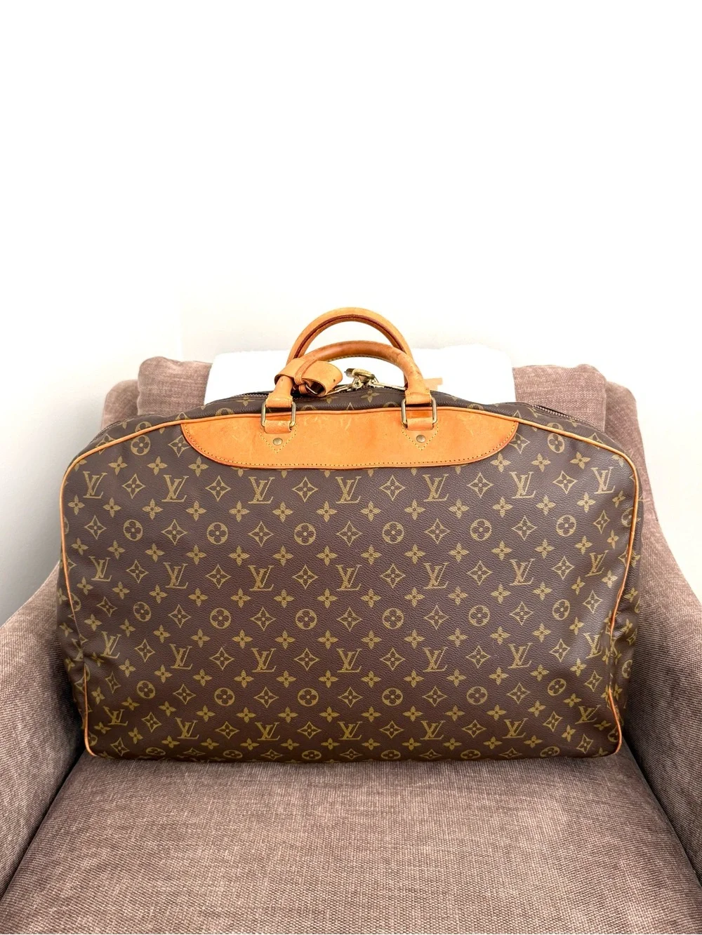 Authentic Louis Vuitton Alizé 1 Poche travel bag M41393 brown monogram LV unisex